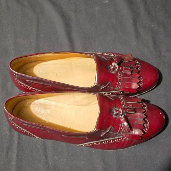 Salvatore Ferragamo Italy Men\'s Lucas Leather Kiltie Tassel Loafer 10.5 2E main image 7